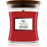 Woodwick Crimson Berries lum&acirc;nare parfumată cu fitil din lemn 85 g