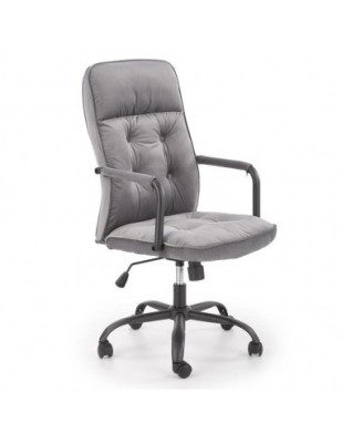 Scaun birou Hm Colin, stofa tip catifea, ergonomic, cadru polipropilena, mecanism de balans, rotire 360&amp;deg;, 100 kg, gri foto