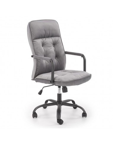 Scaun birou Hm Colin, stofa tip catifea, ergonomic, cadru polipropilena, mecanism de balans, rotire 360&deg;, 100 kg, gri