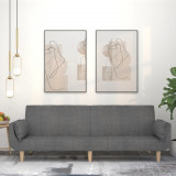 Canapea Extensibila 2 Locuri vidaXL Gri Deschis Textil + 2 Perne 220x100x52cm