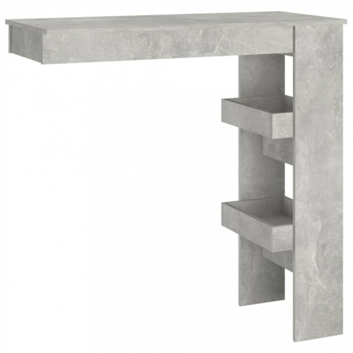 Masă bar de perete gri beton 102x45x103,5 cm lemn compozit