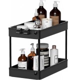 Unitate de depozitare Spacekeeper, 2 nivele, plastic, negru, 40 x 22 x 31 cm