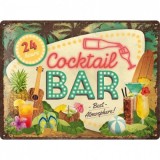 Placa metalica - Cocktail Bar 30x40 cm