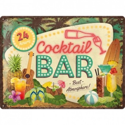 Placa metalica - Cocktail Bar 30x40 cm foto