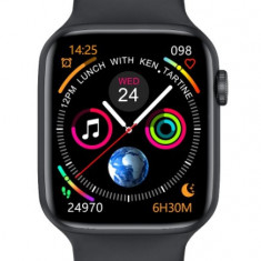 Ceas smartwatch W37 seria 7 compatibil Android si IOS, negru W37 BMG