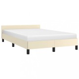 VidaXL Cadru de pat fără saltea cremă 120x190 cm piele artificială