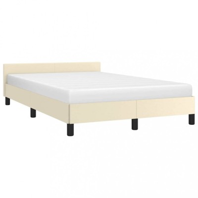 Cadru de pat fără saltea cremă 120x190 cm piele artificială foto