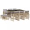 Set mobilier de gradina cu perne, 11 piese, bej, poliratan