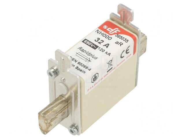 Siguranță NH000 32A 690VAC 440VDC Argintie