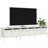 vidaXL Dulap TV, alb, 202x39x43,5 cm, oțel laminat la rece
