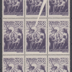 ROMANIA 1947 LP 206 SECETA EROARE VALOAREA 300 L PAINEA TAIATA EROARE MNH