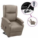 Fotoliu cu ridicare, gri taupe, material textil
