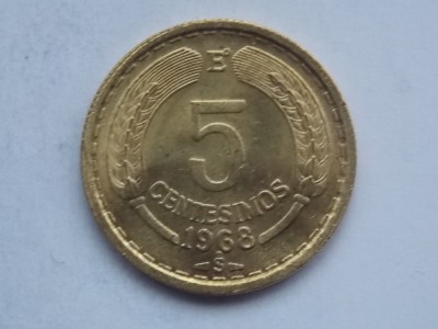5 CENTESIMOS 1968 CHILE foto