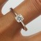 Superb inel din aur alb 18 k si diamant natural 0,41 ct - model solitaire/logodna- stare noua