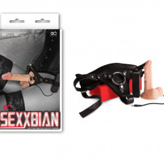 Sex Xibian - Strap-on cu vibrații, 13 cm, flesh