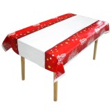 Fata de masă dreptunghiulară eMazing pentru Crăciun, PVC, 2.5 mm grosime, imprimeu Merry Christmas, utilizare versatilă, dimensiuni 180 x 108 cm, culo