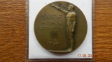 Medalie ONEF Antebelica Romania 1935, Alama, 40mm, Leu - Sportiva Numismatica
