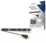 Banda LED USB TV Konig 90cm, 6500K, Lumina Rece, Montare Spate TV, Reduce Oboseala Ochilor