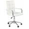 Scaun birou copii HM Gonzo 2, Ergonomic, Cadru metalic, Tapitat cu piele ecologica, Ajustabil pe inaltime, Cu brate, 90 Kg, Alb