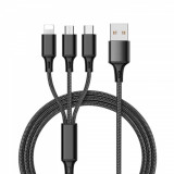 Cumpara ieftin Cablu universal 3 in 1 negru
