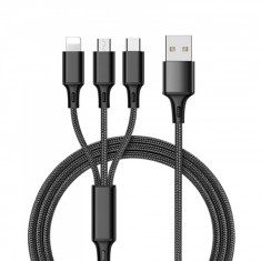 Cablu universal 3 in 1 negru