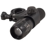 Far bicicleta LED, suport prindere, zoom, aluminiu, 3 moduri iluminare, 9.3 x 3 cm, negru