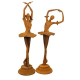 Doua balerine-statuete din fonta rusty RC-18