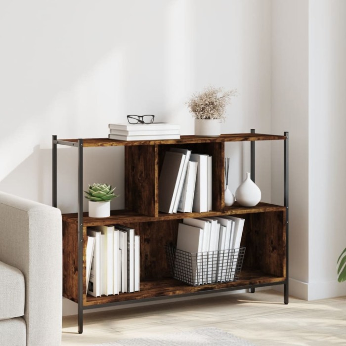 vidaXL Bibliotecă, stejar fumuriu, 102x28x77,5 cm, lemn prelucrat 838900