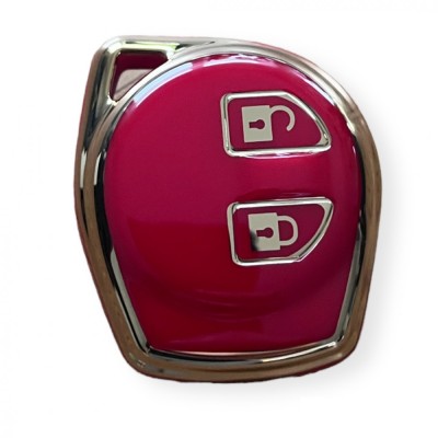 Husa Cheie Suzuki, 2 butoane, Tpu, Rosu cu contur auriu AutoProtect KeyCars foto