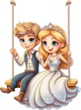 Cumpara ieftin Sticker decorativ Printul si Princess, Maro, 81 cm, 7921ST, Oem