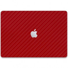 Folie Skin Top Compatibila cu Apple MacBook Air 13.6 M2 2022 - Wrap Skin Texture Carbon Red