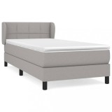 Cumpara ieftin Pat box spring cu saltea, gri deschis, 100x200 cm, textil