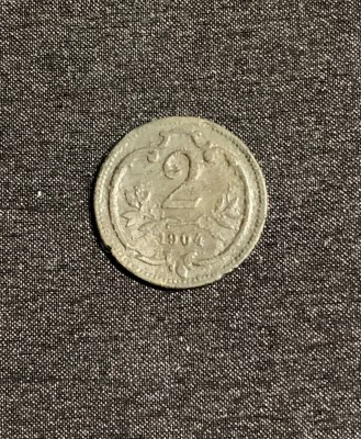 Moneda 2 heller 1904 Austria foto