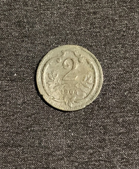 Moneda 2 heller 1904 Austria