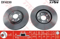 Disc frana RENAULT ESPACE III (JE0) (1996 - 2002) TRW DF4230