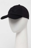 EA7 Emporio Armani șapcă de baseball din bumbac culoarea negru, cu imprimeu