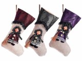 Cumpara ieftin Set 3 ciorapi decorativi Halloween Befana textil multicolor cm 18 x 30 H