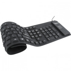 Tastatura Gembird KB-109F-B Flexibila, microUSB, Negru foto