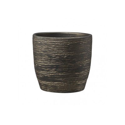 Ghiveci ceramica, Pescara Festive diametru 12 cm, antracit auriu foto