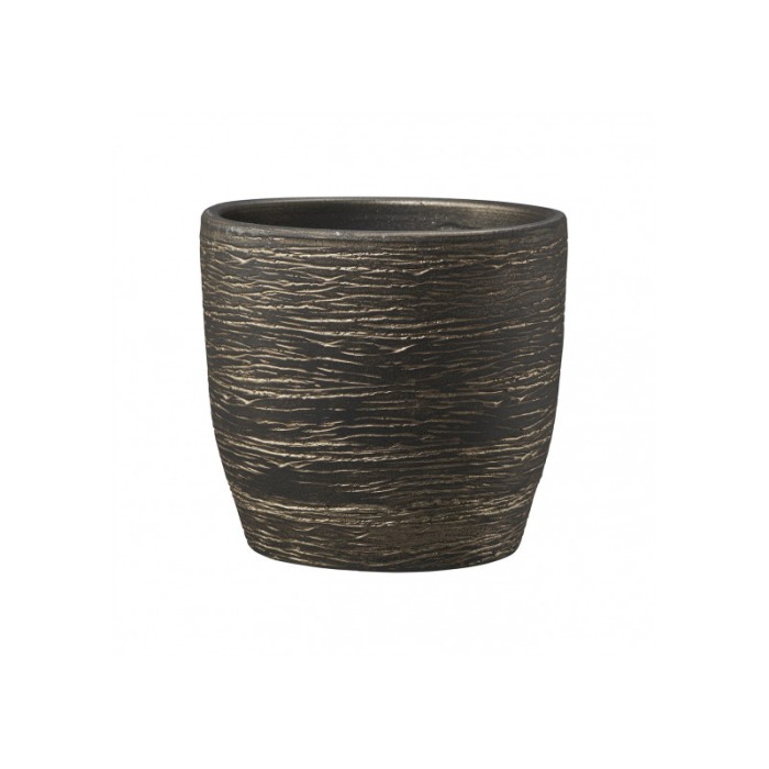 Ghiveci ceramica, Pescara Festive diametru 12 cm, antracit auriu