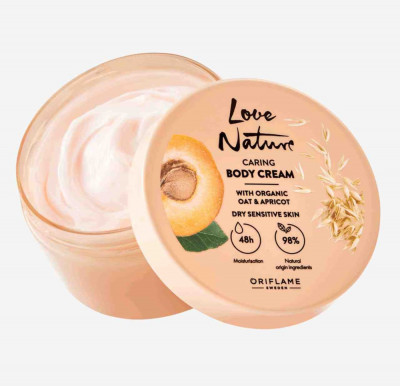 Cremă de corp cu ovăz şi caise organice Love Nature, 200 ml (Oriflame) foto