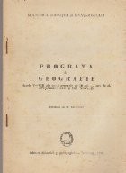 Programa de Geografie, clasele V-VIII ale scolii generale de 10 ani - curs de zi, invatamintul seral si fara frecventa foto