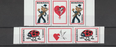 ROMANIA 2003 MARTISOR Serie 2 val. - Straif 2 timbre cu vinieta LP.1602a MNH** foto