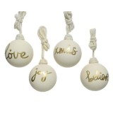 Cumpara ieftin Glob decorativ - Bauble with Gold Text - White | Kaemingk