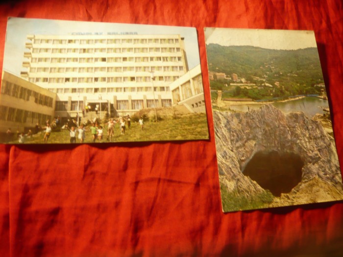 2 Ilustrate Slanic Prahova 1985 complex balnear , 1992 Grota Miresei (pliu colt)