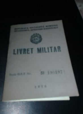 LIVRET MILITAR Femeie SUBLOCOTENENT,Emis 1980,Nascuta 1954,stare FB,T.GRATUIT foto