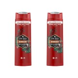 Set 2x Gel de dus si sampon 3-in-1 Old Spice Bearglove pentru corp, par si fata, 400 ml