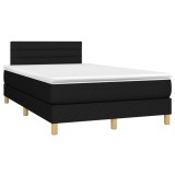 Cumpara ieftin Pat box spring cu saltea, negru, 120x190 cm, catifea