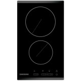 Plita incorporabila Samsung C21RJAN/BOL, Vitroceramica, 2 zone de gatit, Control touch, 30 cm, Sticla neagra