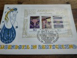 Plic FDC, Germania, Bundes, 1977, Bloc Colita Jugendstil, stare pergecta